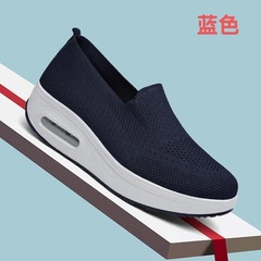 Cross-border large size rocking shoes for women thick-soled heightening sports and casual shoes for women slip-on fly mesh air-cushion walking shoes