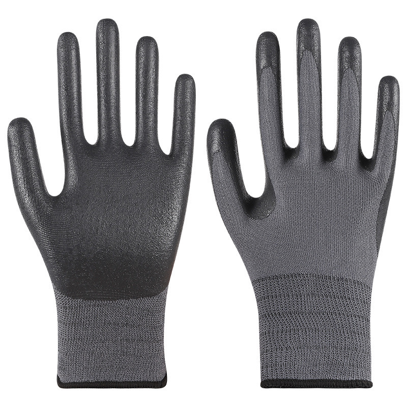 13 agujas espuma de nitrilo de nylon cuentas guantes de protección contra el desgaste resistente al aceite antideslizante cómodos transpirables taller de manejo