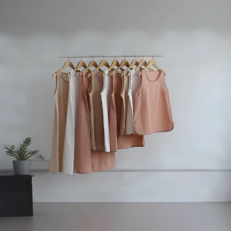 Artistic Cotton Linen Lace Base Skirt Multicolor Cotton Vest Lace Base Artistic Base Dress