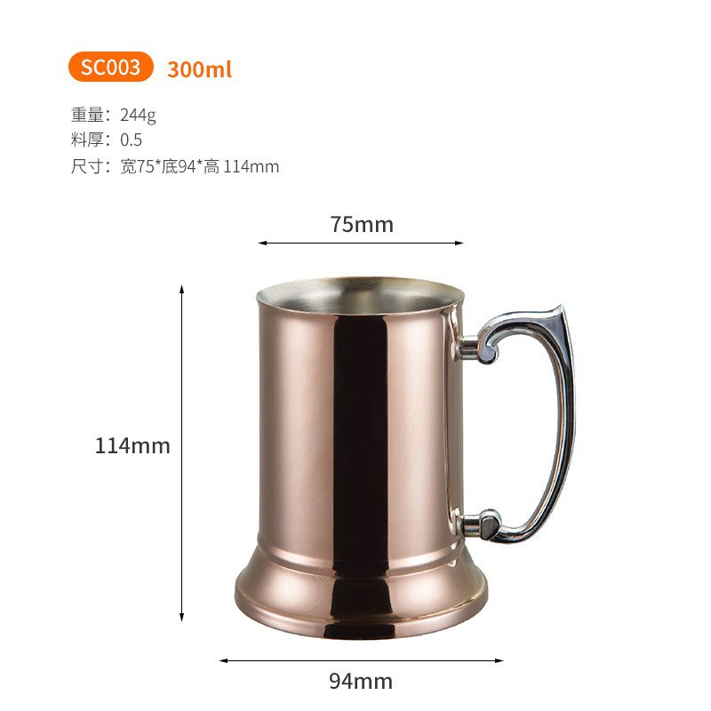 De acero inoxidable de doble capa taza de cerveza de galvanoplastia taza de café bar taza de cóctel fábrica directa Europea llama taza