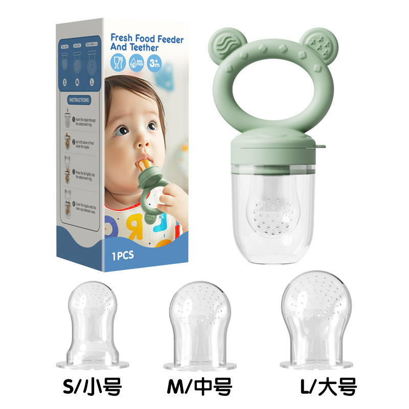 国境を越えたベビー果物と野菜の噛みつき補助食品ツールセット食品グレードのシリコーンフルーツフィーダーベビーおしゃぶりおしゃぶり|undefined