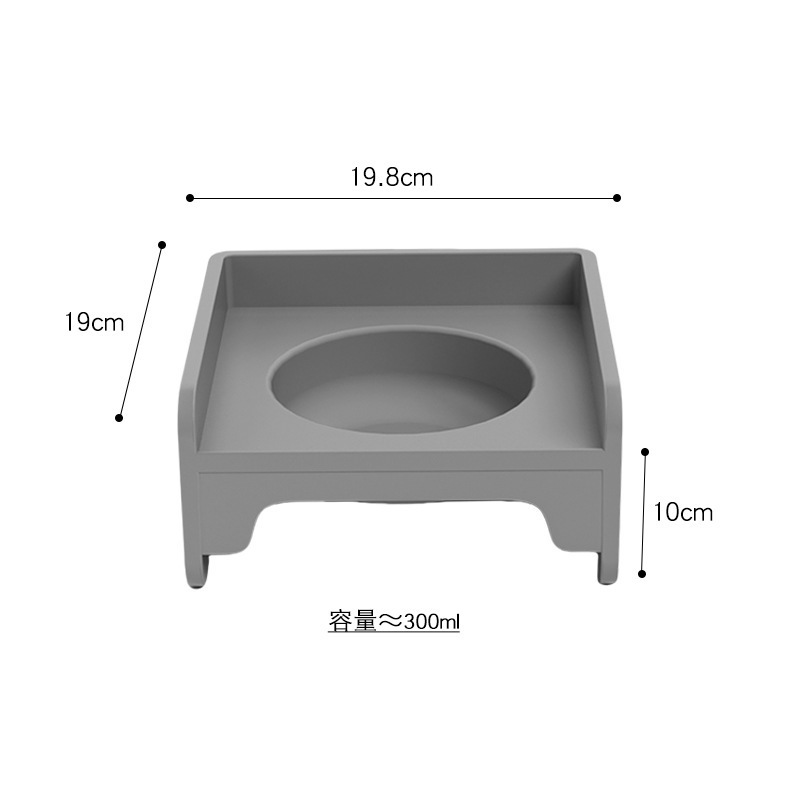 ペットの四角の猫の碗の棚の食卓の猫の犬のたらいの犬の碗の猫の食器の陶磁器のペットの碗の水の碗の食糧の漏れを防ぐ食の保護の首|undefined