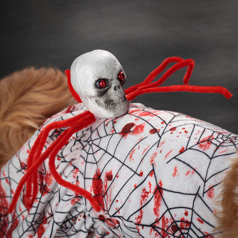 Nueva falda de perro mascota de Halloween, ropa de cuatro patas, araña color sangre de terror, ropa de perro pequeño, venta al por mayor transfronteriza