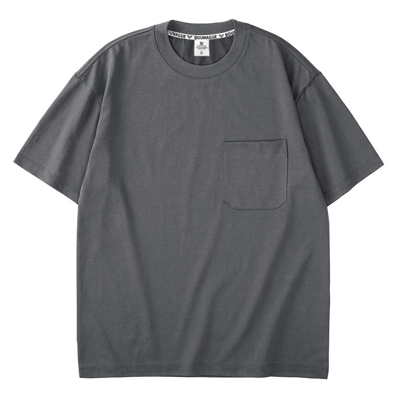 シンプルな無地ポケット半袖Tシャツメンズ2025年夏新作日本のトレンドルーズカジュアルTシャツトップストレンド|undefined