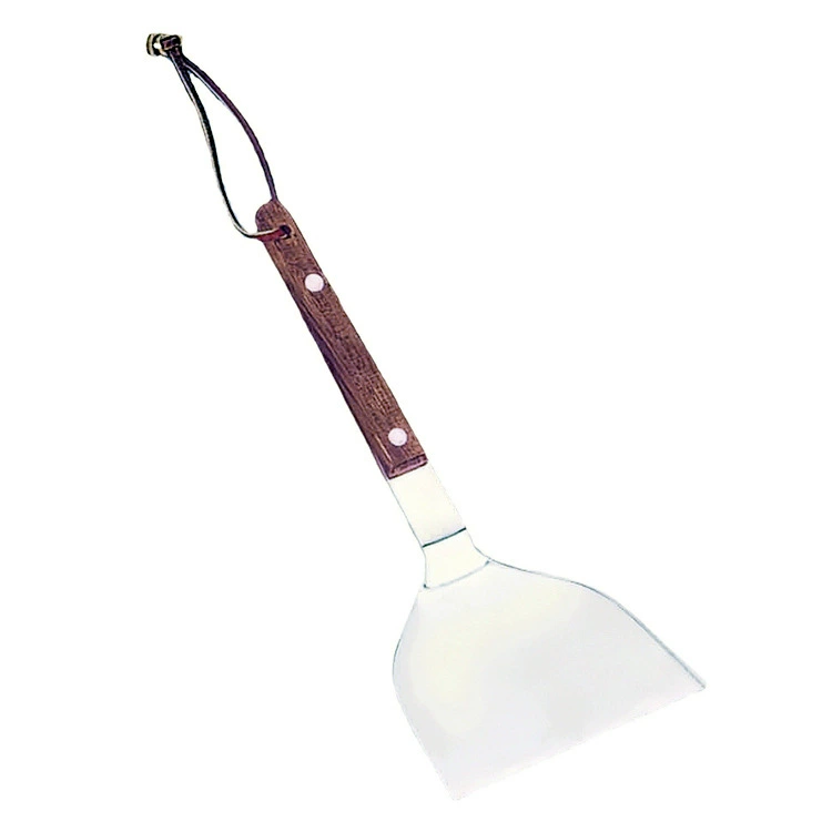 Wood -handle iron plate, frying shovel cooking kitchen utensils, multi -purpose barbecue steak 401 stainless steel frying shovel