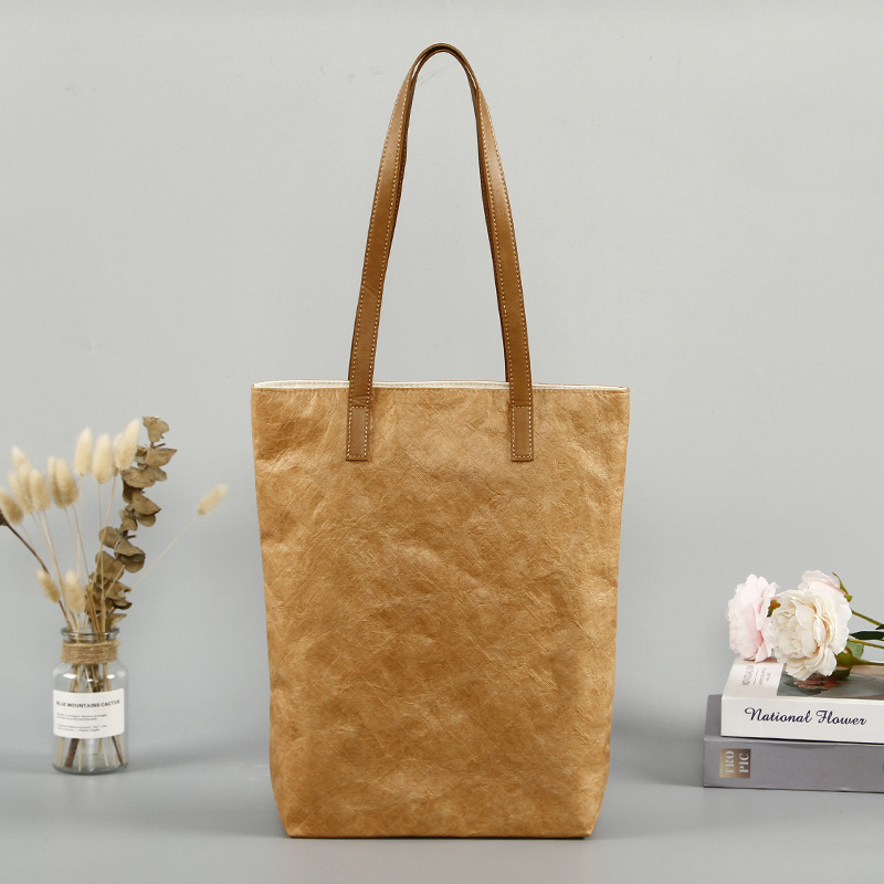 时尚印花手提杜邦纸袋广告购物礼品袋帆布内衬拉链单肩包印刷logo