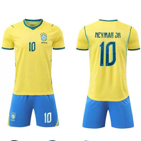 26-27 Brazil Home Number 10 National Team Football Uniform Kidsren's and Adult Team Uniforms Jersey Size 14-3XL