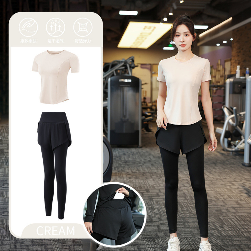 Juego de carrera para mujeres primavera y otoño principiantes de verano yoga deportivo rápido ropa seca trajes transpirables comercio exterior al por mayor