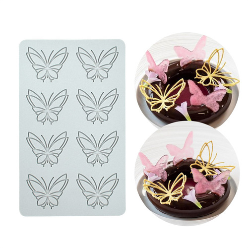 Jingyi's new 8-piece butterfly fondant lace cushion DIY chocolate chip pastry plate decoration making cake mold
