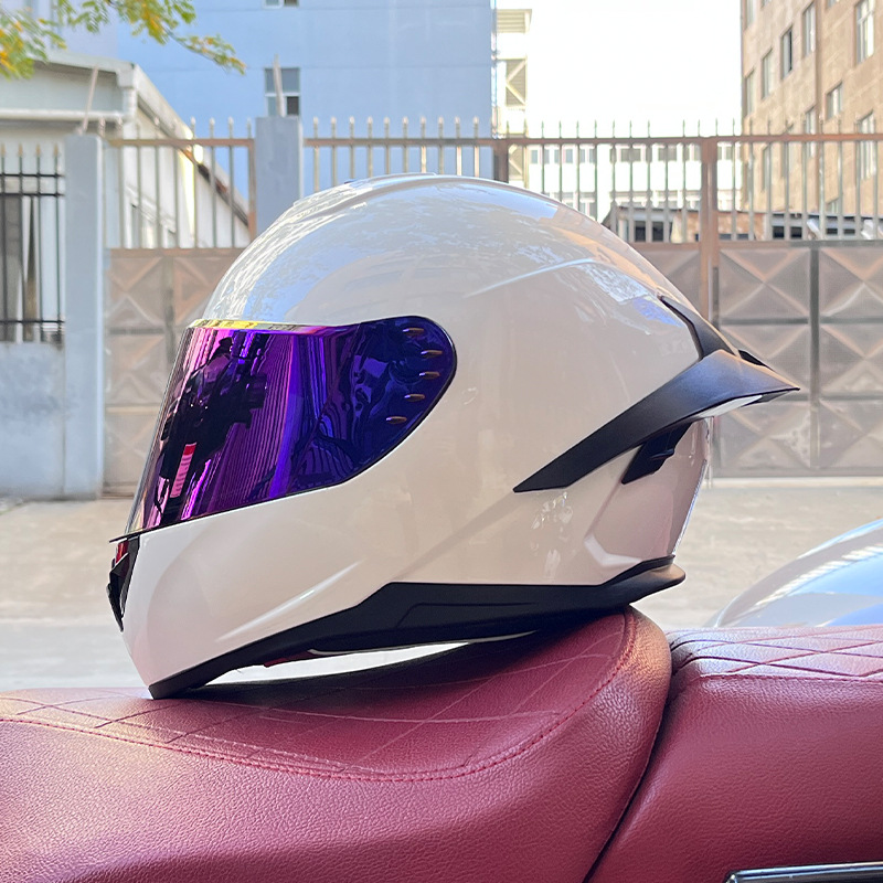 Casco de motocicleta Orz para hombres y mujeres, casco integral de verano con gran alerón trasero para todas las estaciones, certificado por DOT, transfronterizo.