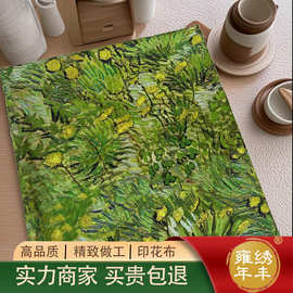全棉3D高清数码平纹青青草原印花布料服装diy 童装装饰桌布面料