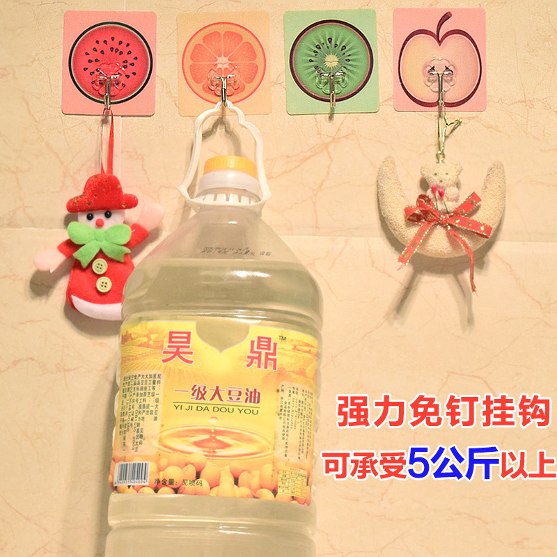 创意粘胶挂钩厨房壁挂墙壁粘钩门后免钉挂钩承重浴室钩子批发