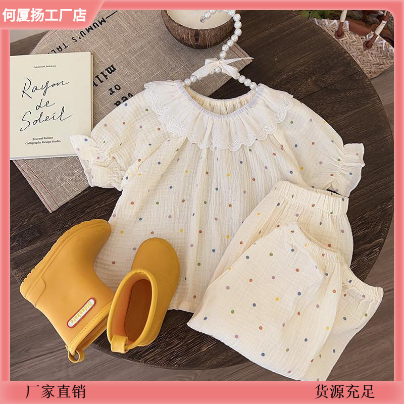 女の子パジャマ夏の薄い夏の女の子の夏服のエアコン服の女の子の家の服のスーツの春秋のファッション|undefined