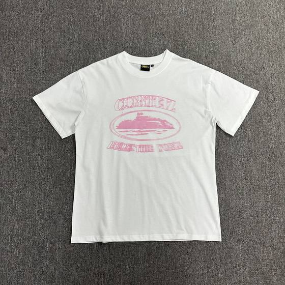 240g Alcatraz Series T-Shirt Short-sleeved Letter Logo Printing Casual Men's and Women's Double Yarn Fashion Short-sleeved Trendy Foreign Trade