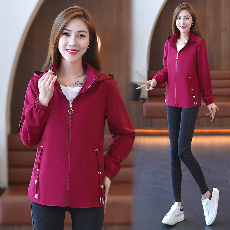 Double-sided Jacket Women's Spring and Autumn 2024 New Middle-aged Mother Casual Windproof Vest Windbreaker Jacket Coat