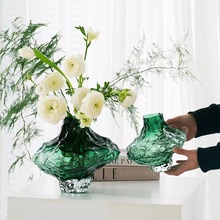 不规则山谷玻璃花瓶北欧ins风高档家居客厅装饰摆件样板间高级感