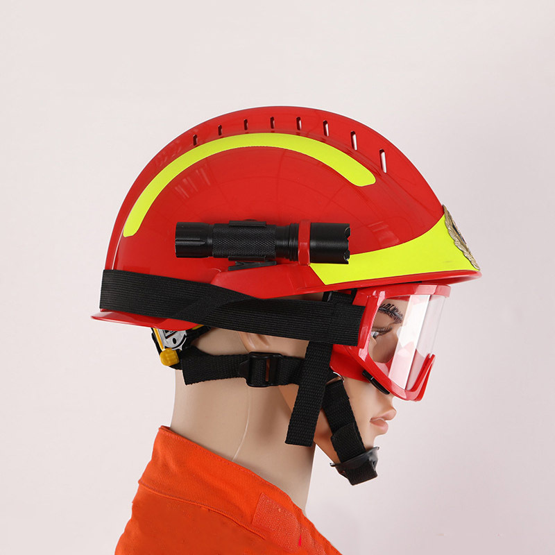 Forest fire emergency rescue helmet with goggles emergency safety helmet high strength ABS protective cap 4