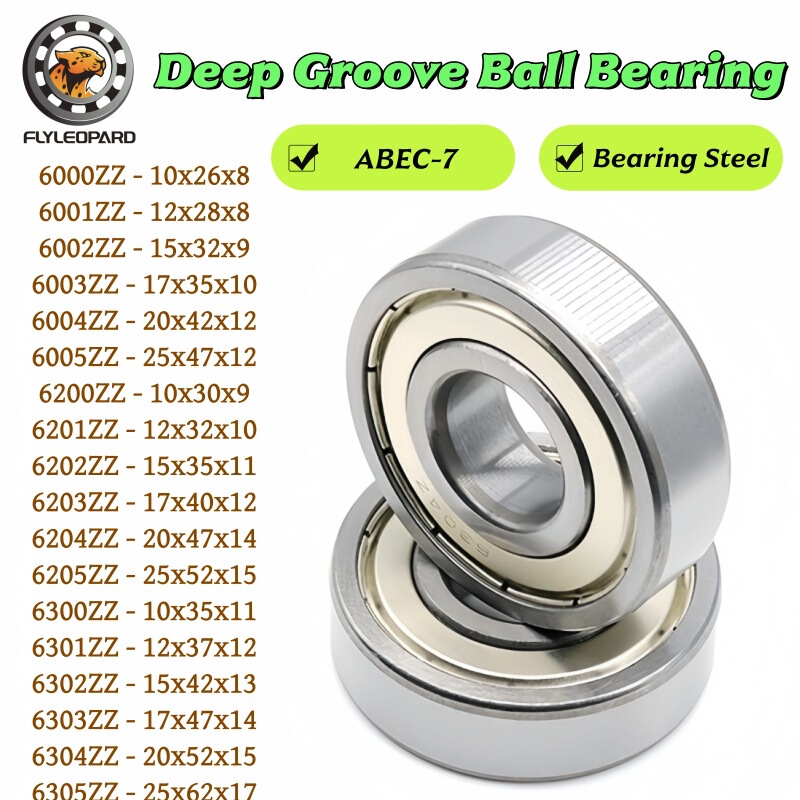 Deep Groove Ball Bearings 623 625 633 6000 6202 6305Zz Iron Cover Sealed High-Speed Motor Bearings