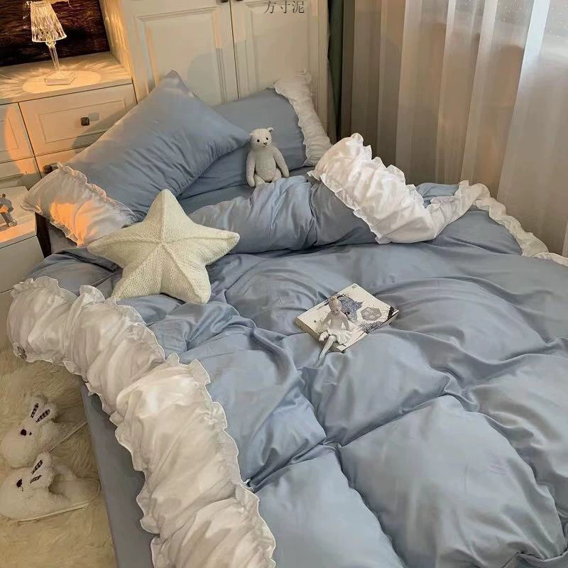 Набор постельного белья Princess Duvet Cover Bedding Set, 3–4 предмета, волнистый дизайн для учащихся начальных классов