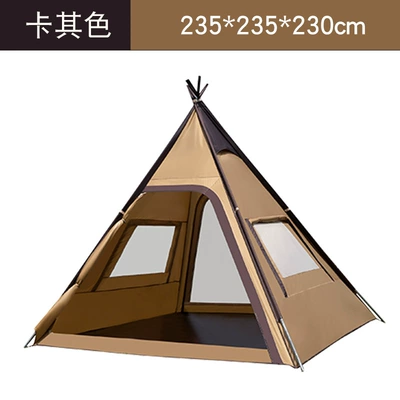 Çadırlar, Outdoor Thickened Rainstorm Camping - indian-account-four-tube-brown-1124-5-8-people-need-to-build