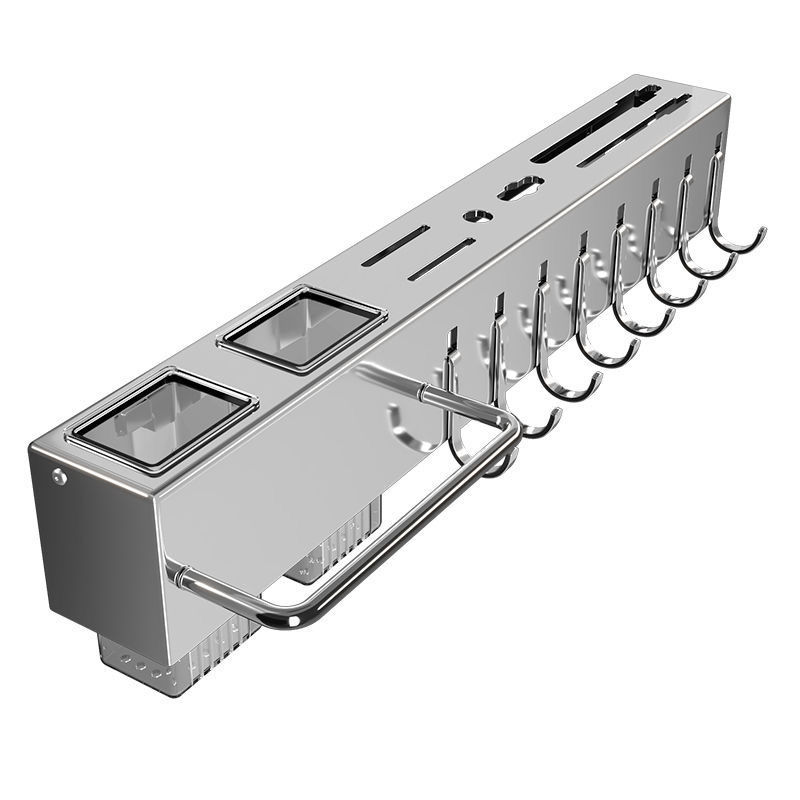 Soporte para cuchillos de acero inoxidable, estante para cuchillos de cocina, sin perforación, cuchillo de cocina multifuncional, estante de almacenamiento de palillos, estante para cuchillos de pared