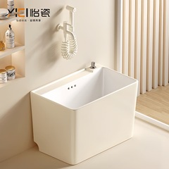 クリーム洗いモッププールベランダ家庭用トイレ大サイズ陶磁器モッププール床置き型長方形トランペット槽プール