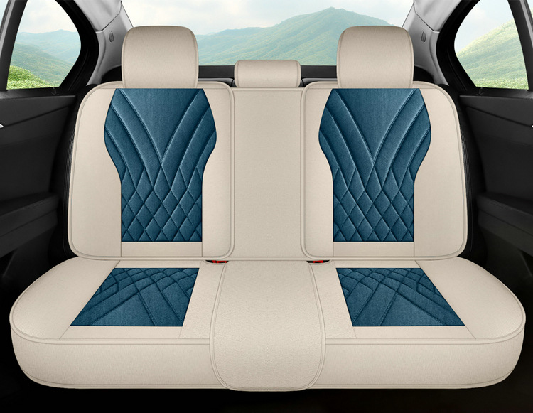 New Car Seat Cushion for All Seasons, Cartoon Cute Seat Cushion, All-Inclusive Linen Seat Cover, Female Seat Cover, Summer Car Cushion
