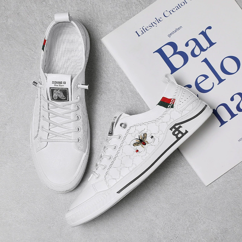 Summer footwear, breathable non-slip sneakers, universal white shoes for leisure, with embroidery, wholesale