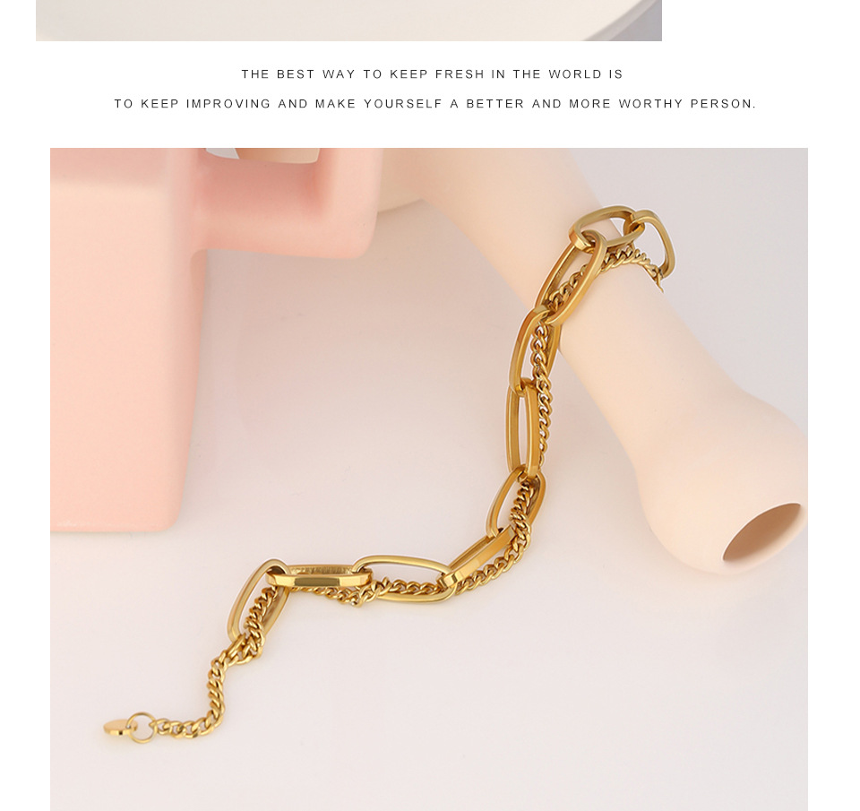 Retro Geometric Titanium Steel Plating Bracelets 1 Piece