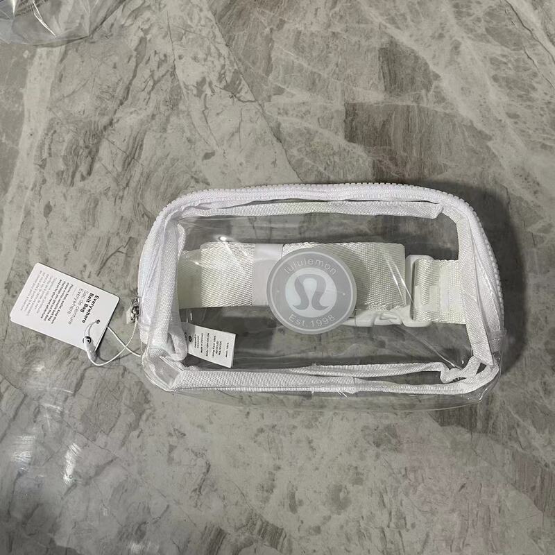 Lulu 1L Transparent Sports Waist Bag Casual Yoga Mobile Phone Storage Crossbody Bag Multifunctional Waist Bag