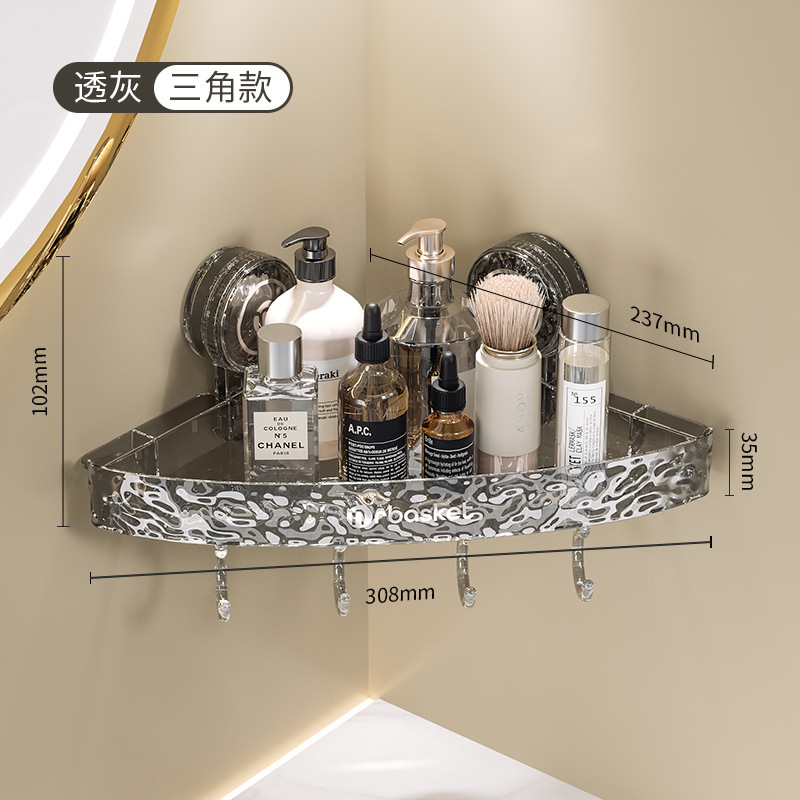 Estante de almacenamiento de ventosa de baño trípode sin punzonado baño inodoro montado en la pared estante de almacenamiento de lavabo