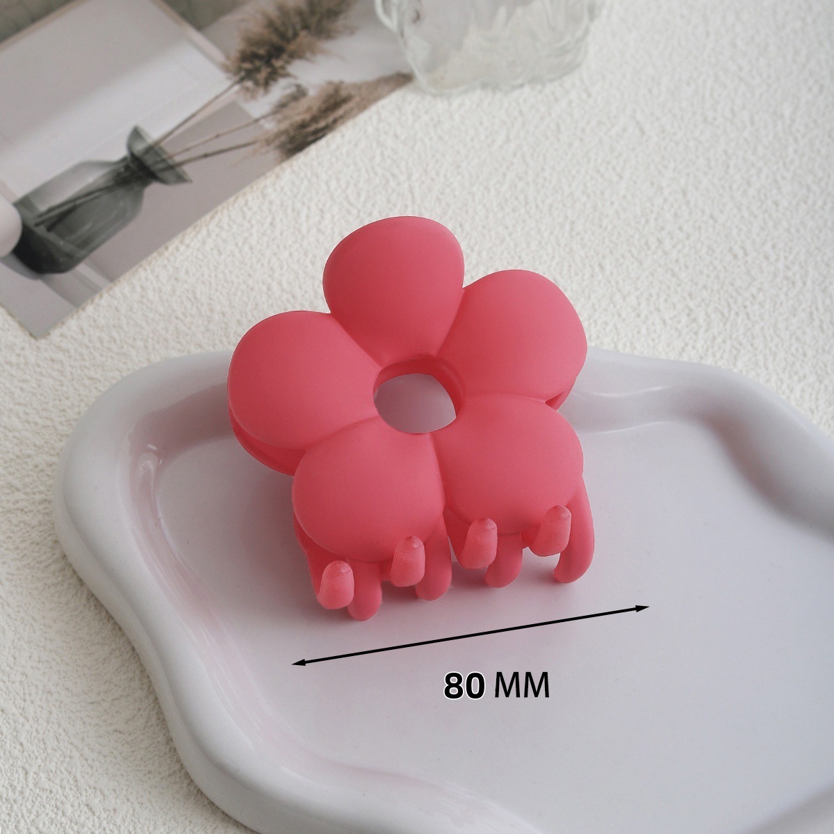 Rose red inverted flower hairpin 8cm