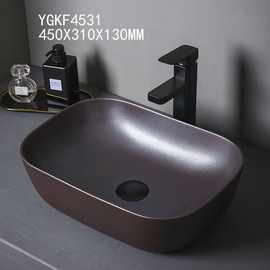 北欧风台上盆咖啡色方形洗手盆卫浴艺术洗脸盆家用阳台面盆防溅水