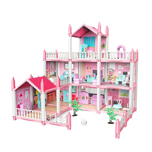 Cross-border assembly DIY villa castle princess house model toy house educational doll house girl play house set
