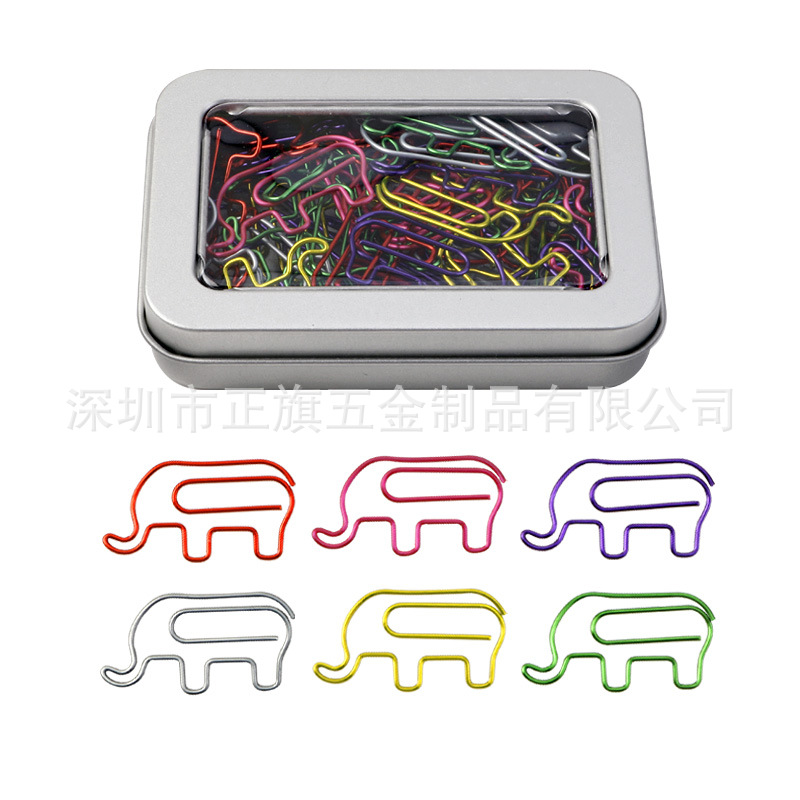 Color transfronterizo metal animal en forma de clip de papel forma creativa clip de papel Oficina marcador titular caja traje