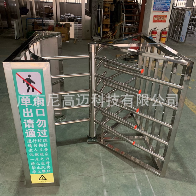 尼高迈成品单向半高转闸 小区车站景区 十字式防尾随不锈钢旋转门