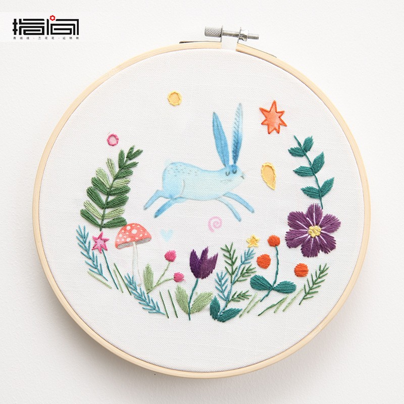 Bordado DIY material de mano bolsas de bordado Lu tela primaria bordado cinta tridimensional bordado zodiaco cerdos bordado bambú tensión colgar creativo