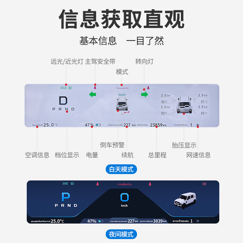 Suitable for Icar V23 Lcd Display Instrument Panel Assembly, Special Modification Accessories and Parts