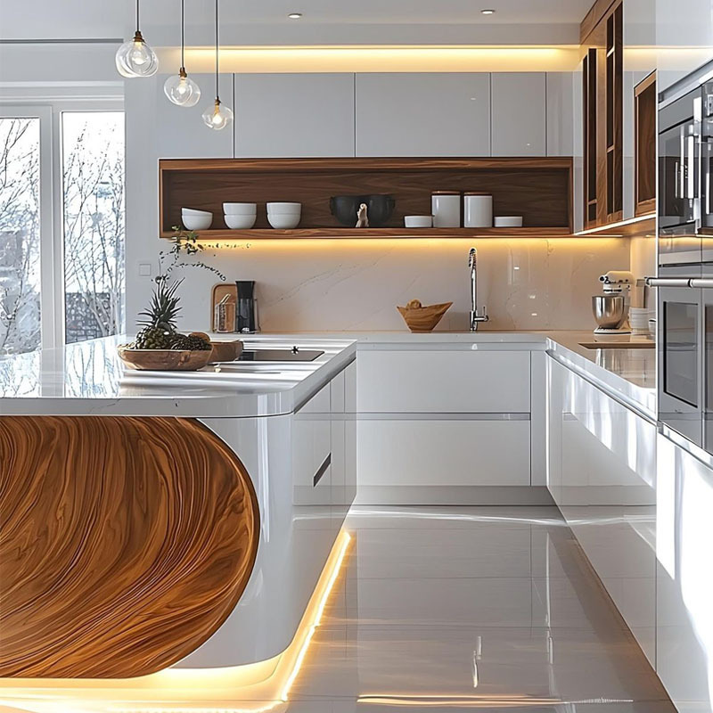 Foreign Trade Export Engineering Cabinet Factory American Kitchen Stove Integrated Paint Cabinet Door Wholesale Customization Manufacturer