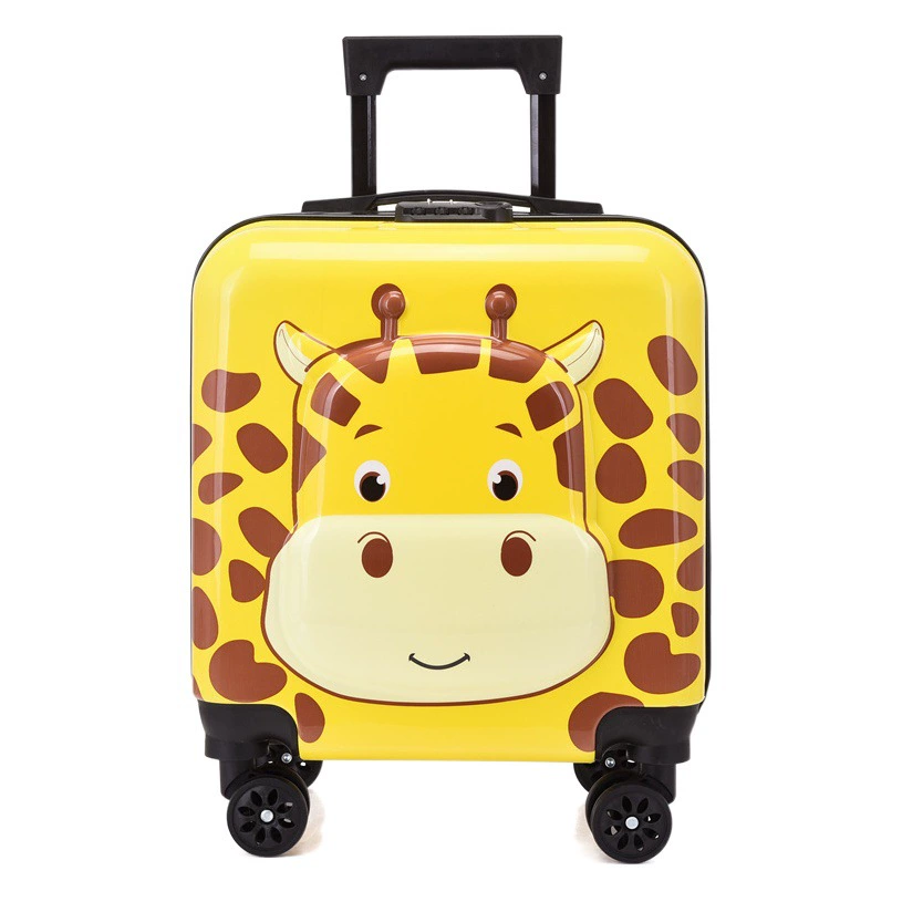 Детский чемодан на колесиках, новый 3D трехмерный милый мультяшный животный студенческий багаж, 18 дюймов, универсальный чемодан на колесах