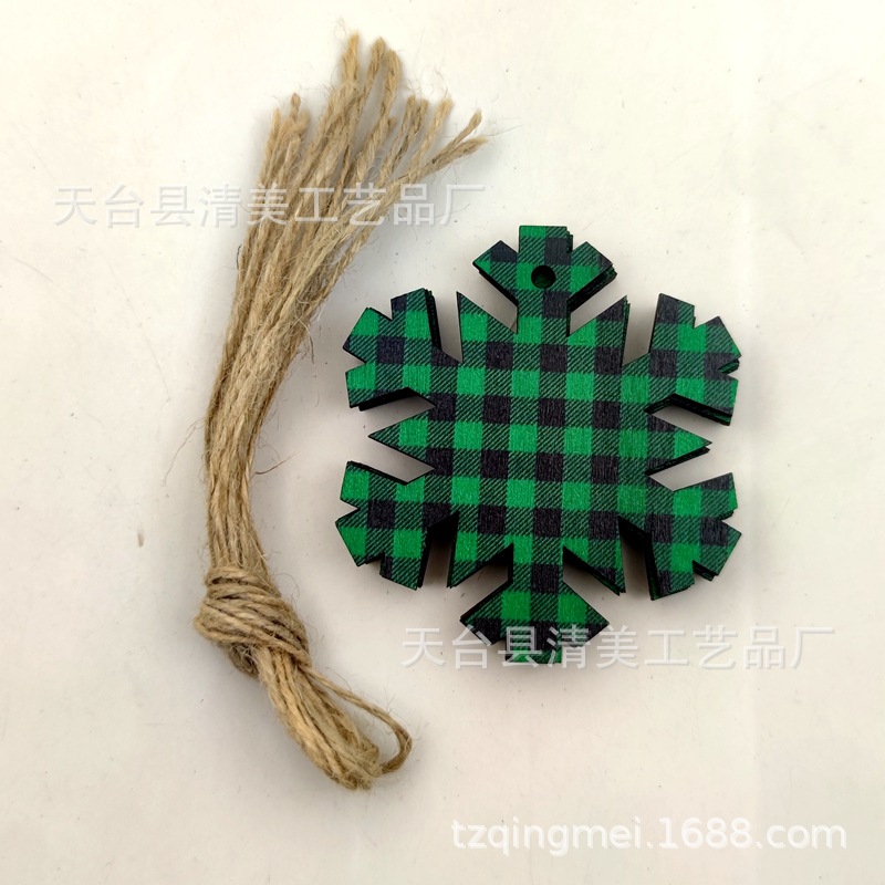 33 modelos de cuadros verdes y negros serie navideña piezas de madera colgante de decoración navideña se pueden combinar libremente 10 piezas en un paquete