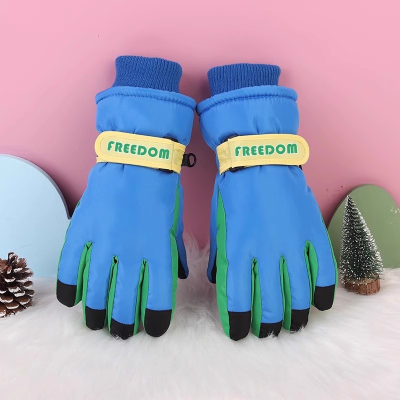 3-17 Niños de mediana edad niños gruesos a prueba de frío a prueba de agua a prueba de viento antideslizante y caliente para jugar con guantes de sedro para esquiar en invierno