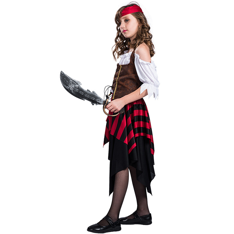 Fabricante en stock de los niños juego de rol traje de Halloween piratas del Caribe niños drama traje 61 rendimiento traje