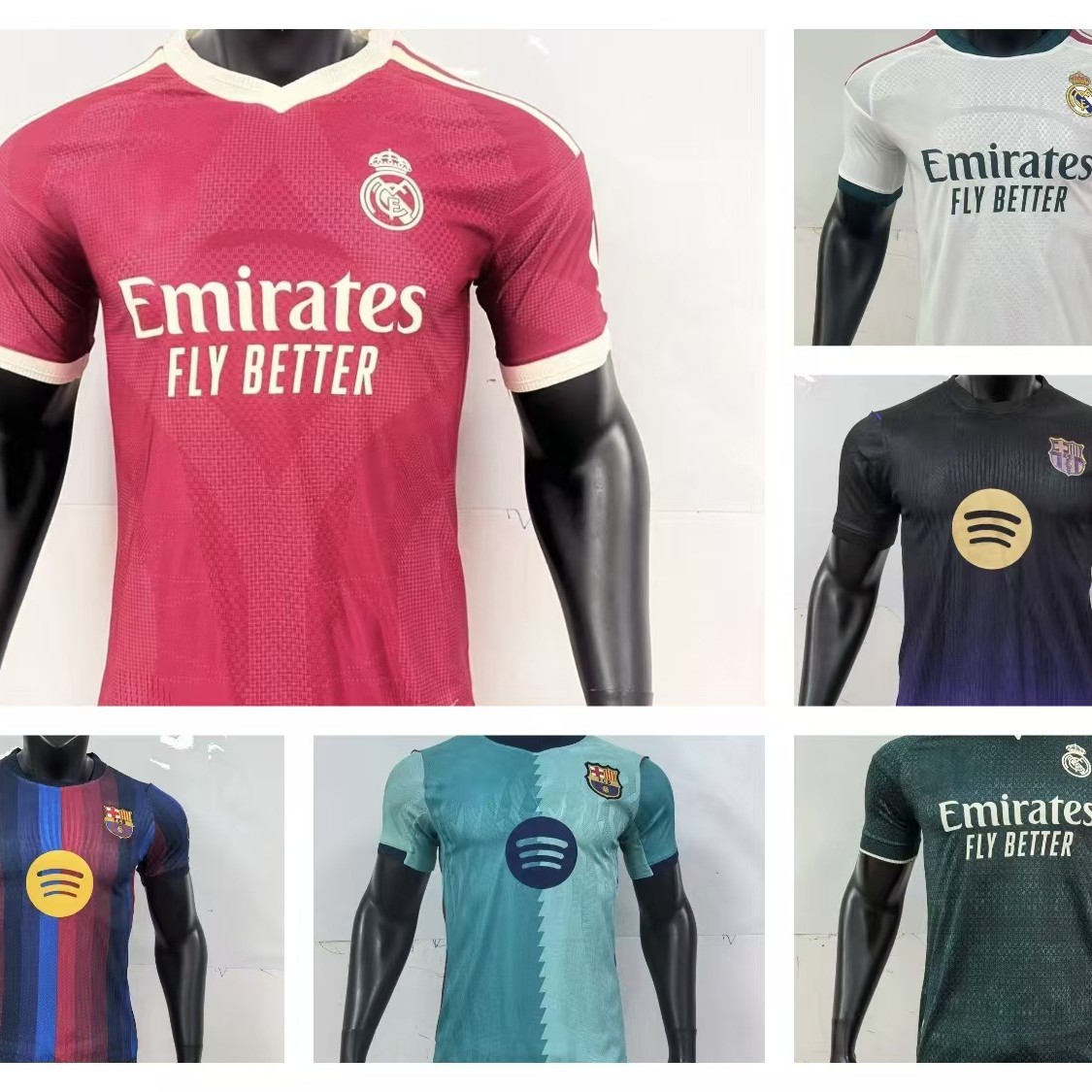 Player Version 2627 Real Madrid Home and Away, Barcelona Home and Away Breathable Quick-Dry Short-Sleeve Football Jersey Cross-Border Jersey