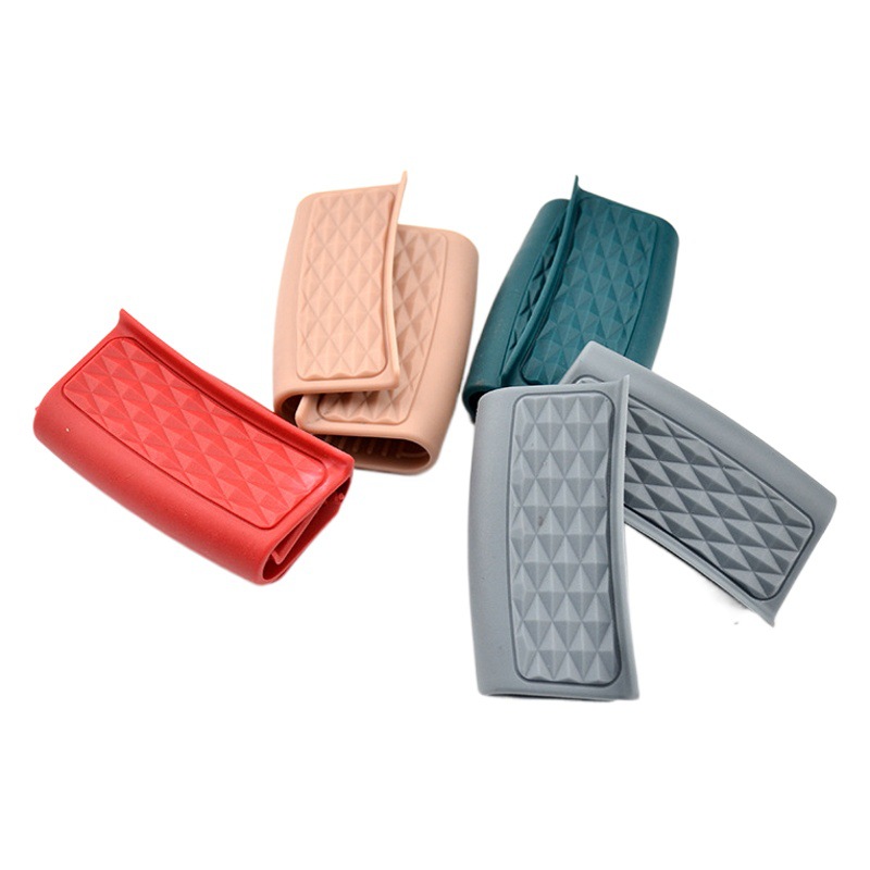 Diamante patrón de goma anti-escaldadura clip de mano engrosada clip de mano microondas horno guantes cazuela de hierro olla orejeras clip