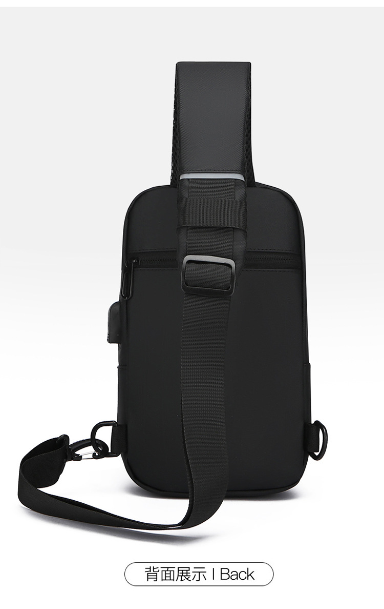 USB charging port bag, fashionable single-shoulder crossbody bag, cross-border wholesale men's chest bag, multi-functional sports chest backpack undefined