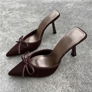 Zapatillas de Tacón Alto para Mujer de Cuero y PU, Tacón Alto (6-8 cm), Antideslizante, para Verano
