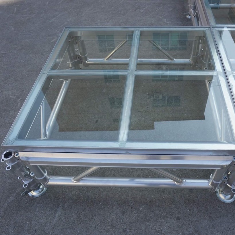 铝合金玻璃板活动舞台 厂家货源直销婚庆弧形异形钢化玻璃舞台