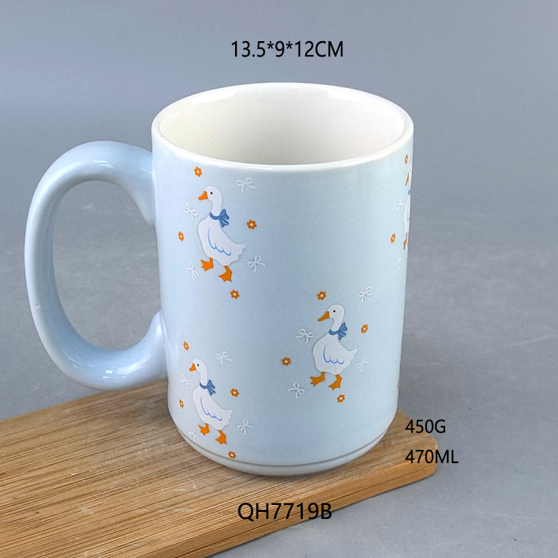 Creativo en línea encantador pato taza de cerámica ins viento alto valor familiar taza de agua de negocio regalo personal acompañante