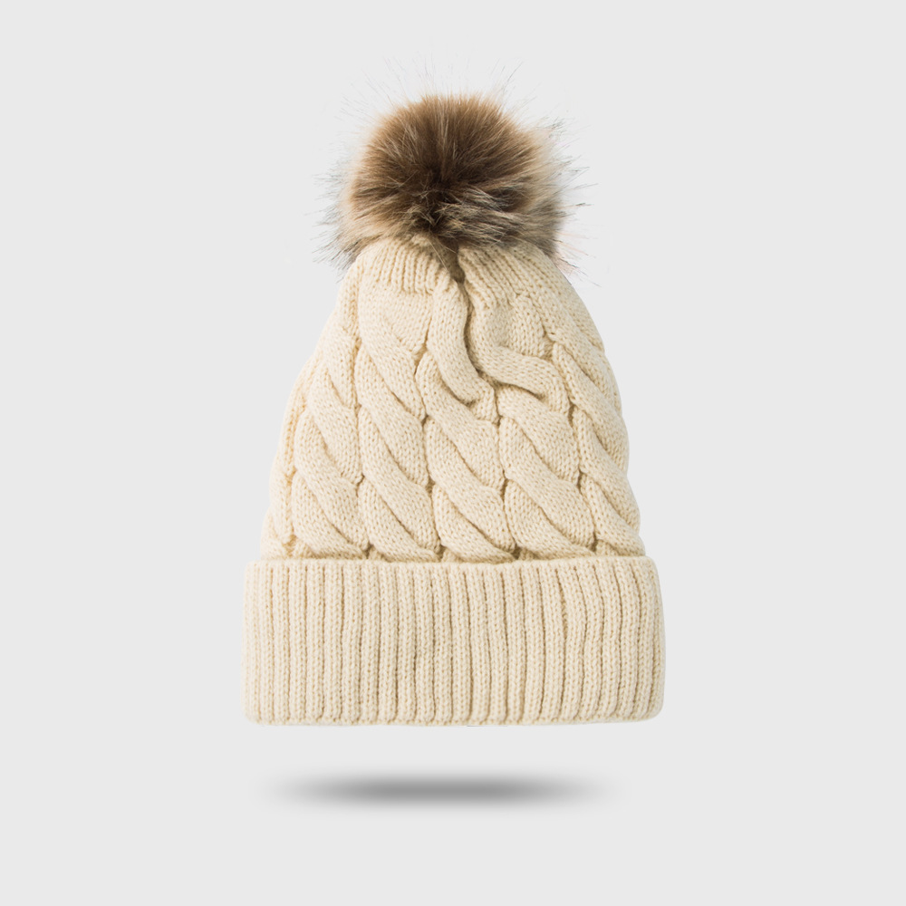 219g Weight Anniversary, Outdoor, Travel, Birthday, Festival, Sports, Shopping Occasion Solid Color Pattern Unisex Gender Basic Style Grey, White, Beige, Pink, Green, Wine Red, Yellow, Black Color One Size Size New Style Woolen Cap Thickening Velvet Keeping Warm Solid Color Fur Ball Head Cap Korean Knit Hat Wholesale 2